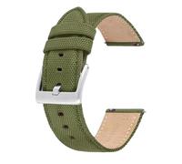 SpaRcz Correa de reloj Nylon+cuero Correa de piel de vaca de liberación rápida Pulsera de reloj impermeable Hombres Mujeres 20-22mm, Oro verde militar, 22mm
