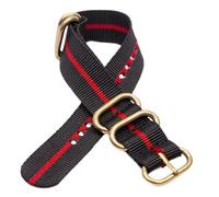 SpaRcz Correa de reloj Pulsera de nailon Color dorado Hebilla de 5 anillos para hombres y mujeres 18-24mm, Color 2, 20mm