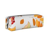 SpaRcz Estuche para lápices con diseño de Hojas de otoño, de Piel, con Cremallera Simple, Color 5, 21x5x5,5cm