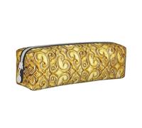 SpaRcz Estuche para lápices con diseño de Purpurina Dorada de Lujo, Estuche de Cuero con Cremallera Simple, Color 1, 21x5x5,5cm