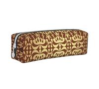 SpaRcz Estuche para lápices con diseño marrón Dorado de Lujo, Estuche para lápices con Cremallera Simple de Cuero, Color 10, 21x5x5,5cm