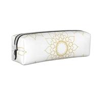 SpaRcz Estuche para lápices con Estampado Floral Dorado de Lujo, Estuche de Cuero con Cremallera Simple, Color 6, 21x5x5,5cm