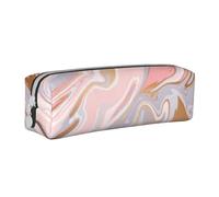 SpaRcz Estuche para lápices con Textura de mármol Dorado Rosa de Lujo, Bolso para lápices con Cremallera Simple de Cuero, Color 6, 21x5x5,5cm