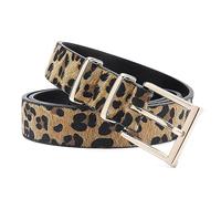 SpaRcz Hombres 2 cm Cuero sintético Moda Cinturón Casual Estampado de leopardo Cinturón, Amarillo, 115 cm