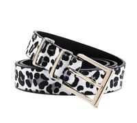 SpaRcz Hombres 2 cm Cuero sintético Moda Cinturón Casual Estampado de leopardo Cinturón, Blanco, 115 cm