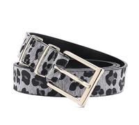 SpaRcz Hombres 2 cm Cuero sintético Moda Cinturón Casual Estampado de leopardo Cinturón, Gris, 115 cm