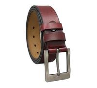 SpaRcz Hombres 3.8 cm Cuero Antiguo Cinturón Casual Universal Cinturón, Vino rojo, 110 cm