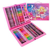 Spardar Pinturas para Niños, 168 Piezas Kit de Dibujo con Pasteles al óleo, Crayones, Marcadores, Pastel de Acuarela, etc., Regalo para Niños Principiantes Artistas, SBD168