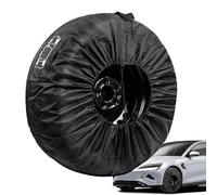 Spare Tire Bag - 190T Polyester Black | Winter Tire Cover Storage Tote | Machine Washable Seasonal Wheel Carrier with Handle For Car Tires Organization and Easy Transport Use