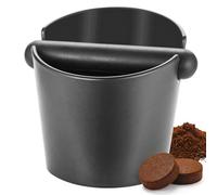 SPARES2GO Caja de café con base antideslizante y contenedor desmontable para café expreso molido (negro mate, 4.9 pulgadas)