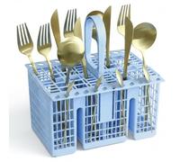Spares2go Cesta de cubiertos universal para lavavajillas Hotpoint se adapta a Indesit compatible con Whirlpool C00257140 C00289641 C00301361 (mango desmontable, azul claro)