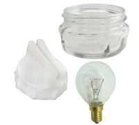 Spares2go Cubierta de cristal para lámpara de cristal con rosca + herramienta de extracción + bombilla de 40 W para horno Bosch