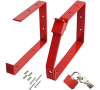 SPARES2GO Escalera de pared universal con cerradura doble y triple y juego de candado, color rojo