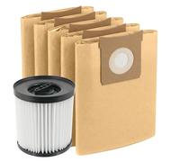 SPARES2GO Filtro de cartucho + 5 bolsas para Mac Allister aspiradora MWDV16L-A MWDV20L-A MWDV30L-A de 16L 20L 30L