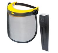 SPARES2GO Kit de protector facial divisor de troncos, cuña de cincel para dividir madera + visera de malla protectora