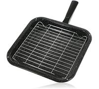 Spares2go Parrilla cuadrada pequeña, estante y mango desmontable compatible con hornos Neff