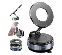 Spares2go Soporte magnético para teléfono de coche, ajustable, soporte para | Compatibilidad universal con smartphone, rotación de 360° y ventosa de vacío de bloqueo giratorio, ideal para vehículo, hogar