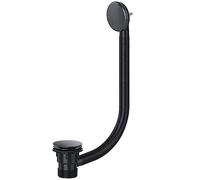 SPARES2GO Tapón de Desagüe para Bañera con Sistema de Clic, 40 mm, 1,5", Combinación de Clic-Clack y Rebosadero (negro)