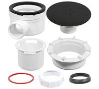 SPARES2GO Trampa de ducha para bandeja de 90 mm, agujero de tapón de drenaje de 1.5 pulgadas, kit de base de cúpula de desagüe (negro)