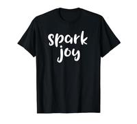 Spark Joy Good Karma Positivo Inspirador Vida Saludable Camiseta gráfica económica, Hombre, Negro, L