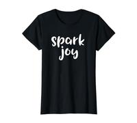 Spark Joy Good Karma Positivo Inspirador Vida Saludable Camiseta gráfica económica, Mujer, Negro, M