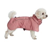 Spark Paws Chubasquero impermeable a prueba de viento para perros pequeños, medianos, grandes y extragrandes, reflectante, transpirable, con protección completa del cuerpo, color rosa mar, M