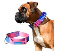 Spark Paws Collar táctico para perro con asa, collar de alta calidad, diseño robusto y duradero para razas grandes y fuertes, pitbulls, labradores, GSD, cono de nieve, L, 1.5 pulgadas