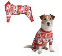 Spark Paws Pijama para perro, ultrasuave y elástico en 4 direcciones, traje de recuperación para razas pequeñas, medianas y grandes, Winter Wonderland - L