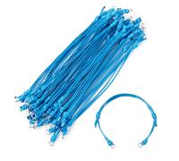 Sparkeads, 20 piezas de cordón de pulsera trenzada sin terminar de 23,5 cm, ajustable, de poliéster encerado para pulseras de la amistad, manualidades de joyería DIY, color aguamarina