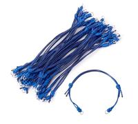 Sparkeads, 20 piezas de cuerda para pulseras de 23,5 cm sin terminar, cordón de poliéster encerado ajustable para pulseras de pareja, manualidades de joyería DIY, azul medianoche