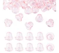 Sparkeads 30 piezas de cuentas acrílicas con múltiples pétalos, cuentas de flores, conos, cuentas florales para hacer pendientes, campanillas de viento, color rosa