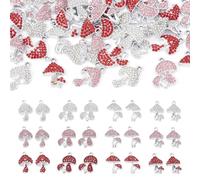 Sparkeads 36 colgantes de aleación de hongos con diamantes de imitación de metal con forma de hongo, bonitos dijes colgantes de plantas para collares, aretes, pulseras, fabricación de joyas