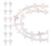 Sparkeads 40 cuentas naturales de agua dulce con forma de crucifijo, cuentas de crucifijo, joyería de cruz religiosa, cuentas espaciadoras sueltas para collares, pulseras, aretes, fabricación de joyas