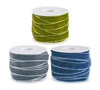 Sparkeads Cinta de terciopelo de una sola cara de 27 m de ancho de 9,5 a 10 mm de ancho, cinta de elvet para decoración de coronas, flores, hecha a mano, para envolver regalos, hacer lazos, gris,