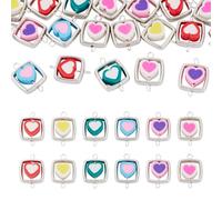 Sparkeads Colgantes de eslabones de arcilla polimérica, coloridos colgantes de eslabones de arcilla polimérica con doble bucle para collares, aretes, pulseras, fabricación de joyas, Arcilla