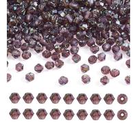 Sparkeads Cuentas de cristal de 50 g, cuentas de cristal bicónicas, cuentas pequeñas facetadas, cuentas espaciadoras sueltas para collares, aretes, fabricación de joyas, color rojo indio