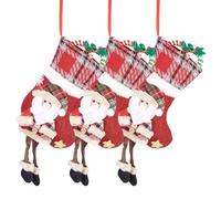 Sparkeads Medias de Navidad, adorno colgante de Papá Noel, color rojo, bolsa grande para caramelos, familia, vacaciones, hogar, invierno, chimenea, fiesta, decoración, 3 piezas