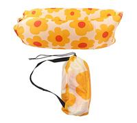 SparkFeng Aufblasbares Sofa, tragbare aufblasbare Liegecouch aus reißfestem 190-T-Gewebe aus Polyester, ohne Pumpe - Windfüllung, inklusive Aufbewahrungstasche für Camping und Garten (Flor)