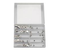 SparkFeng Juego de repuesto de corona de reloj de 50 piezas, piezas de repuesto de corona de reloj surtidas, coronas de reloj de metal mixto con alta dureza y larga vida útil, ajuste (Plata)