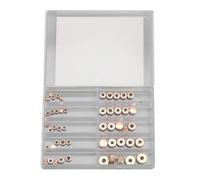 SparkFeng Juego de repuesto de corona de reloj de 50 piezas, piezas de repuesto de corona de reloj surtidas, coronas de reloj de metal mixto con alta dureza y larga vida útil, ajuste (Oro rosa)