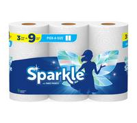 Sparkle Pick-A-Size Paper Towels 3 Triple Rolls = 9 Regular Rolls Everyday Value Paper Towel With Full And Half Sheets