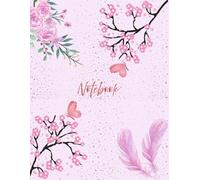 Sparkle Sakura Floral Notebook - Ruled Pink Glitter Journal with Butterflies & Feathers