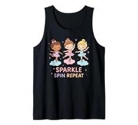 Sparkle Spin Repite el Baile de Ballet de una Bailarina Kawaii Camiseta sin Mangas