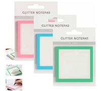 Sparkle Sticky Notes, Glitter Notepad 2.0, Cute Self Adhesive Note Memo Pads, Transparent Glitter Notepads Stationery, See Through Notes, Small to Do List, Office Supplies (#1+#2+#3)