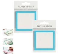 Sparkle Sticky Notes, Glitter Notepad 2.0, Cute Self Adhesive Note Memo Pads, Transparent Glitter Notepads Stationery, See Through Notes, Small to Do List, Office Supplies (2#1Blue)