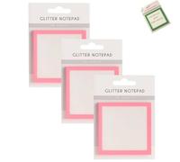 Sparkle Sticky Notes, Glitter Notepad Sticky Notes, Small to Do List, Office Suppliess (3pcs-Pink)