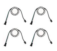 Sparkleiot Anillo LED direccionable WS2812 de 16 bits con cable conector SM2.54-3P, 16 LED WS2812B 5050 RGB con controladores integrados DC5V para Arduino ESP8266 ESP32 Devkit Nodemcu (paquete de 4