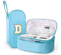 SparkleJoy Estuche para lápices con letras, 2 compartimentos, estuche para lápices de dos pisos, gran capacidad, estuche de lápices de gran capacidad, estuche de lápices adecuado para niñas