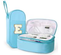 SparkleJoy Estuche para lápices con letras, 2 compartimentos, estuche para lápices de dos pisos, gran capacidad, estuche de lápices de gran capacidad, estuche de lápices adecuado para niñas