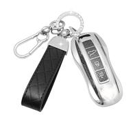 SparkleJoy Funda para llave de coche con llavero compatible con Porsche Cayenne 958 911 996 Macan Panamera 997 987 987 GT3 Cayman Key Funda protectora de silicona TPU - Smart Key